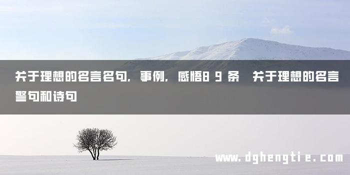 关于理想的名言名句,事例,感悟89条 关于理想的名言警句和诗句